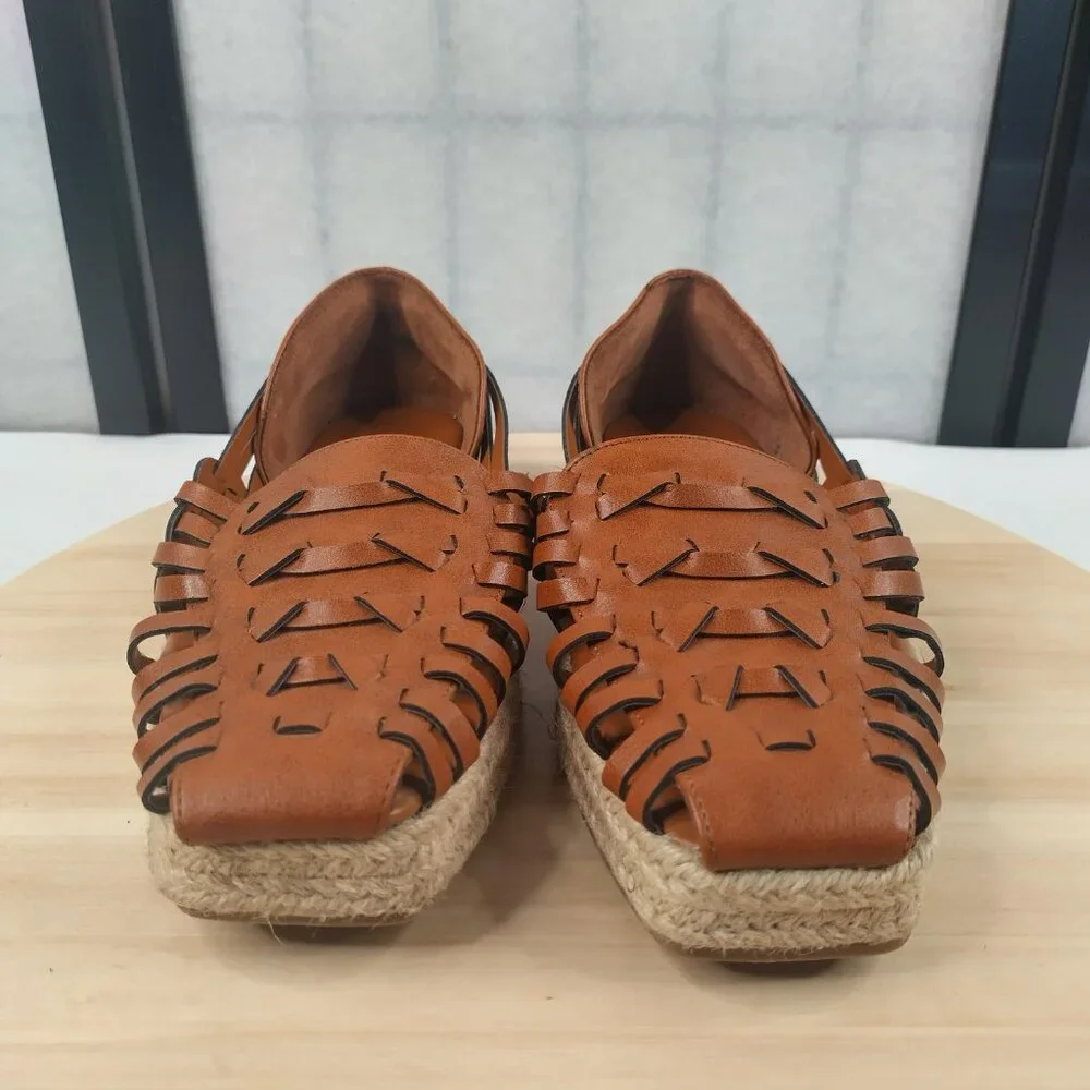Sam & Libby Asha Espadrille Summer Sandals Shoes Brown Women US 7